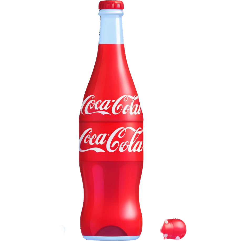 glass bottle of Coca Cola with fizzy bubbles emoji