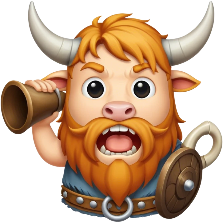 Grito de guerra vikingo con cuerno de vaca emoji