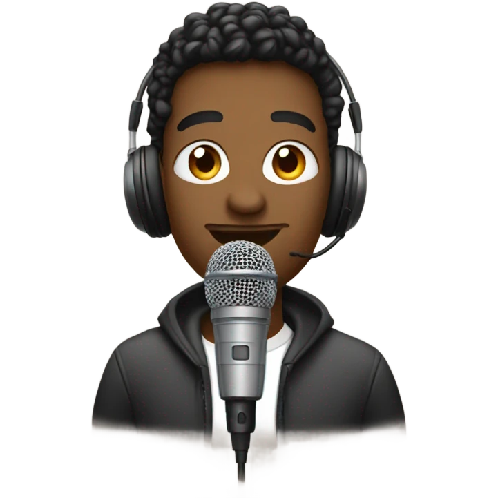 Podcaster with mic emoji