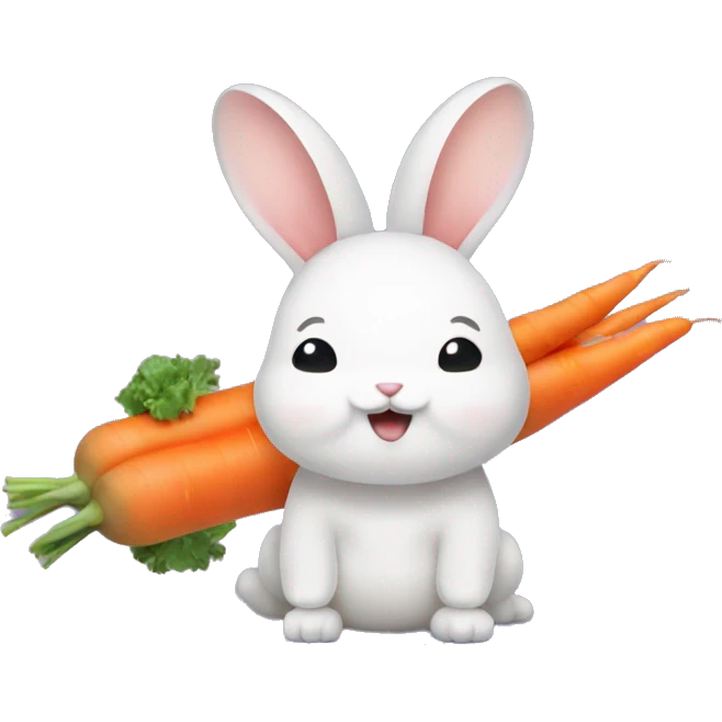 petit lapin mange une carotte emoji