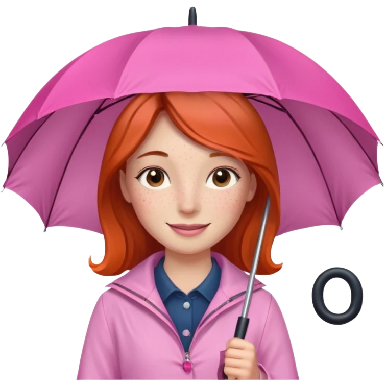 Girl with pink umbrella emoji