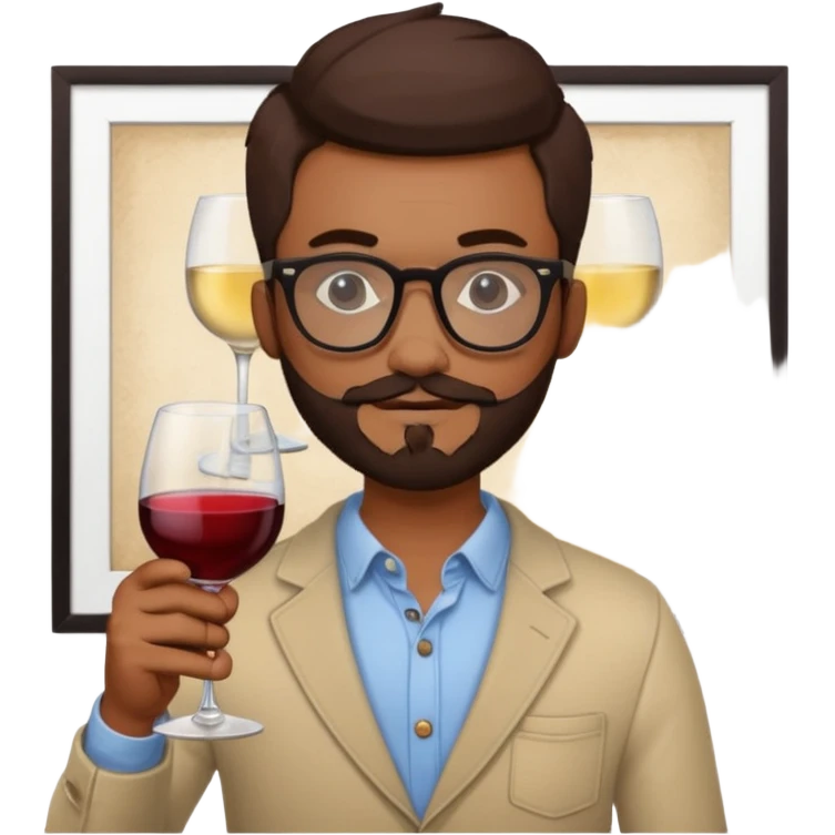 Bobo hipster fan d’expositions d’art emoji