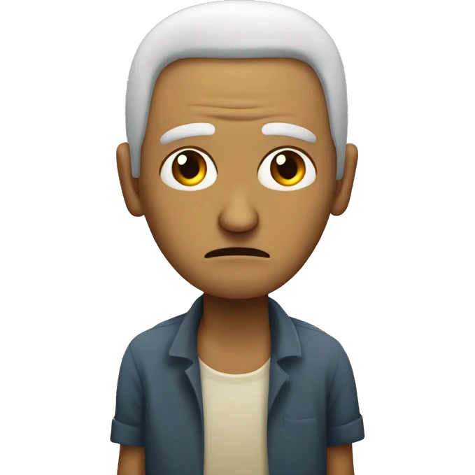 hombre de la cultura nazca con expresión de tristeza  emoji