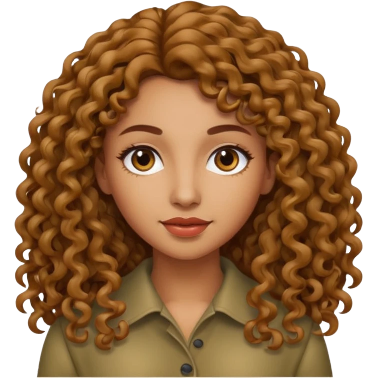 long hair light brown curly olive skin emoji