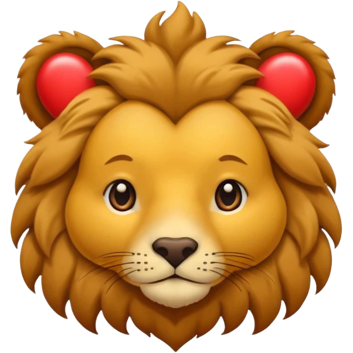 León con corazones en el ojo emoji
