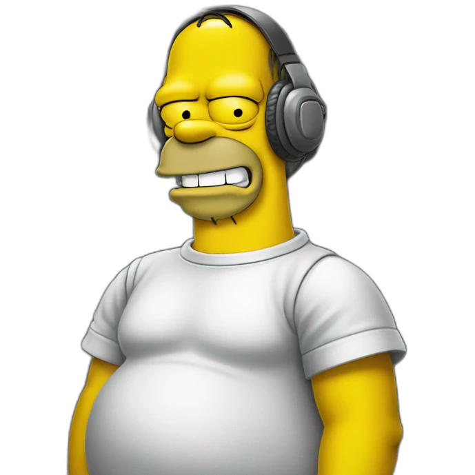 Homer Simpson with AC/DC shirt emoji
