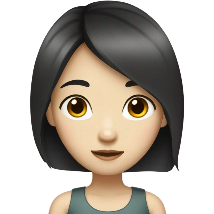 Girl that is from china with black thin hair  emoji