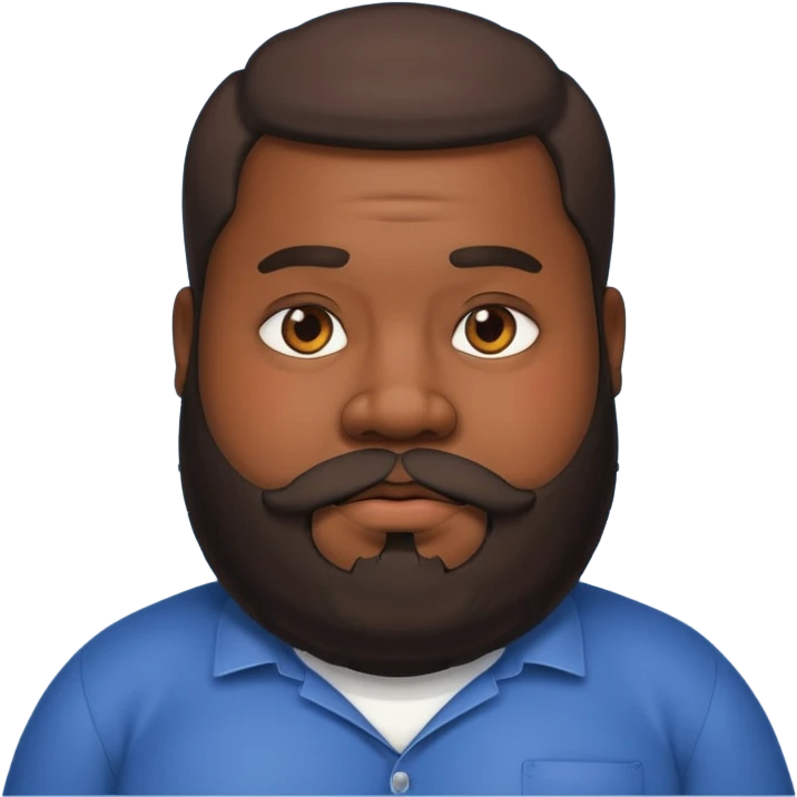 Fat black with beard  emoji