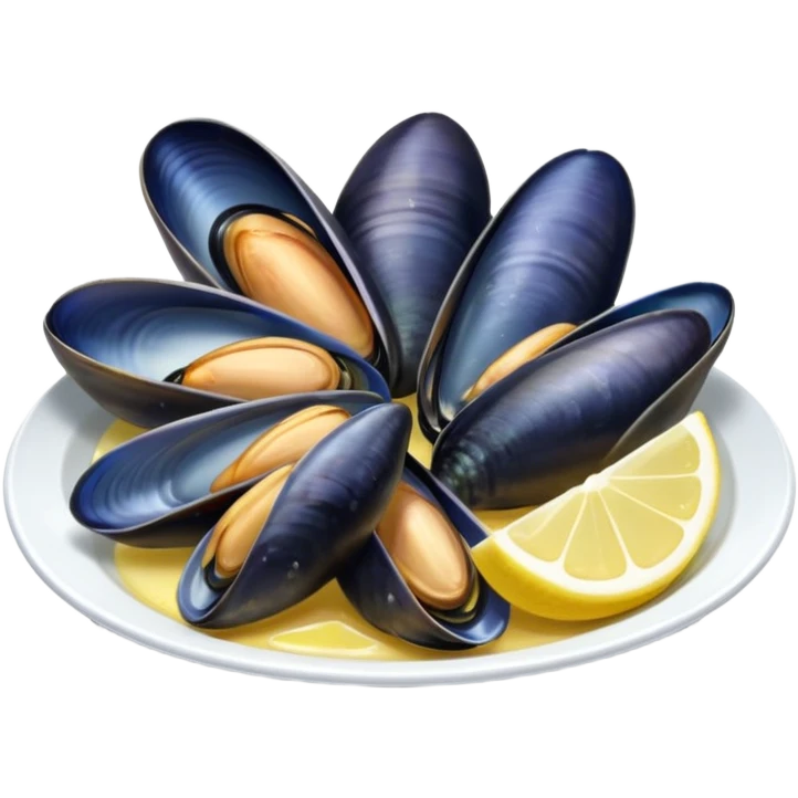 mussels with lemon wedge emoji
