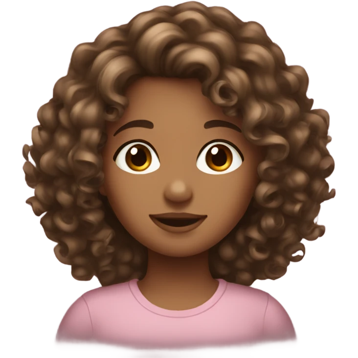 a curly brown hair girl emoji
