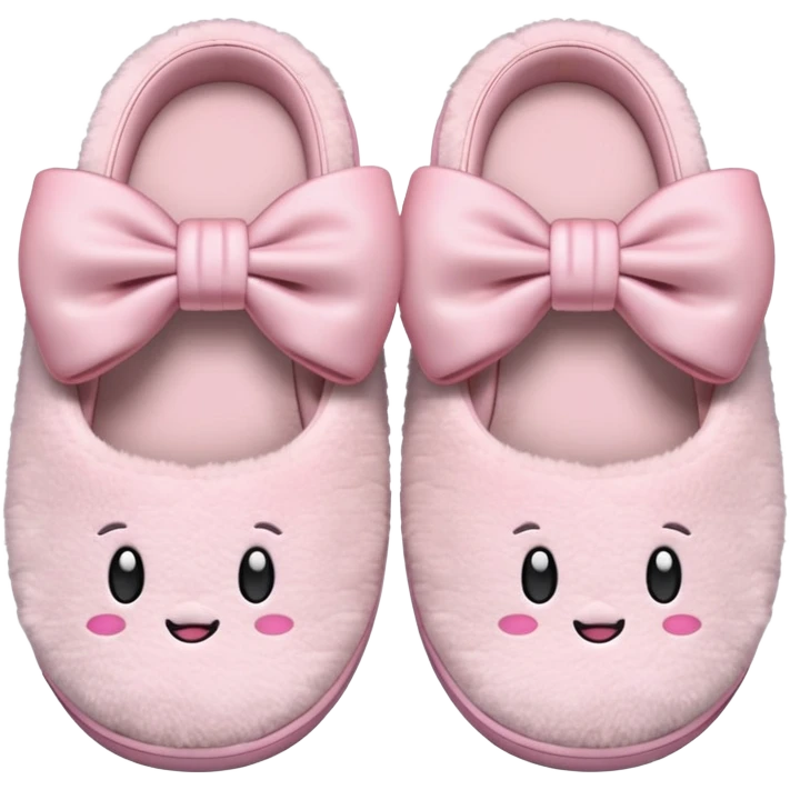 light pink slippers with bow emoji