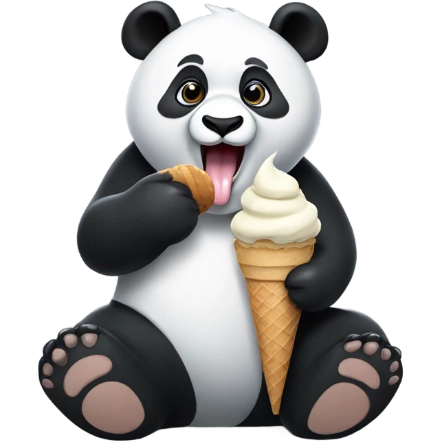 Panda eating ice cream emoji