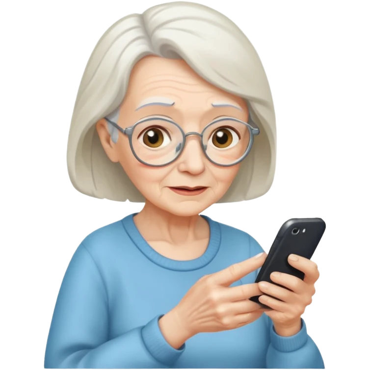 Бабушка зависимая от соцсетей emoji