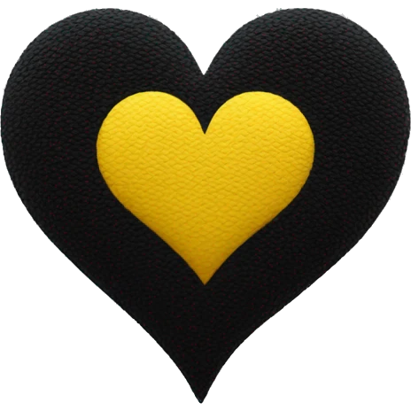 Half black and yellow heart emoji