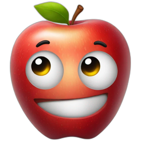A red apple with a body emoji