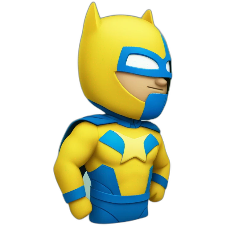 A super hero suit in yellow and blue emoji
