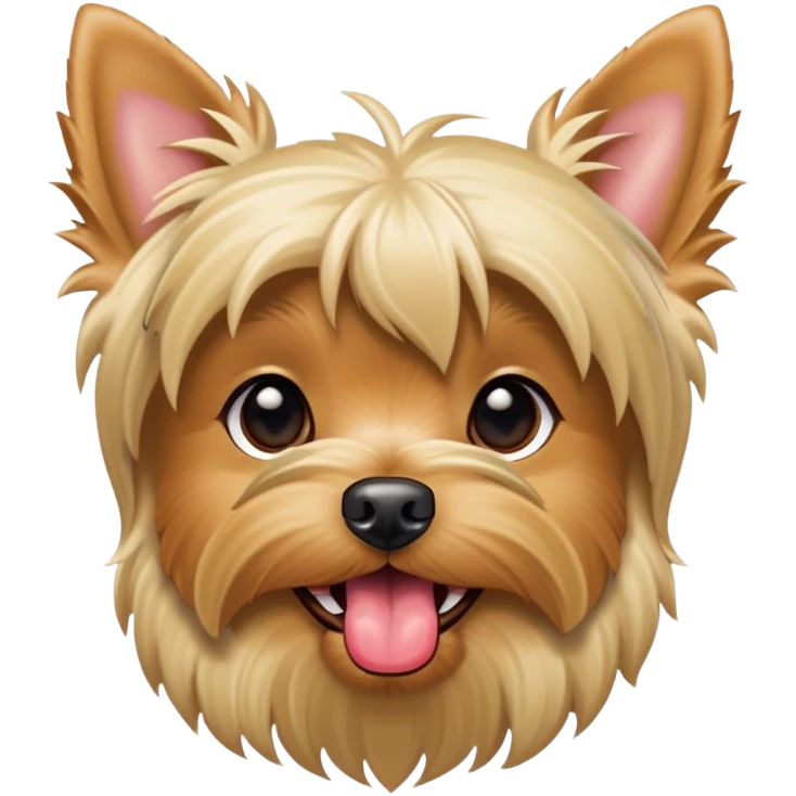 Blonde yorkie dog with tongue out emoji