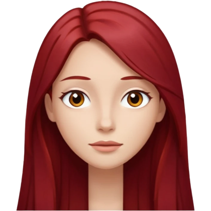 long straight dark red hair emoji