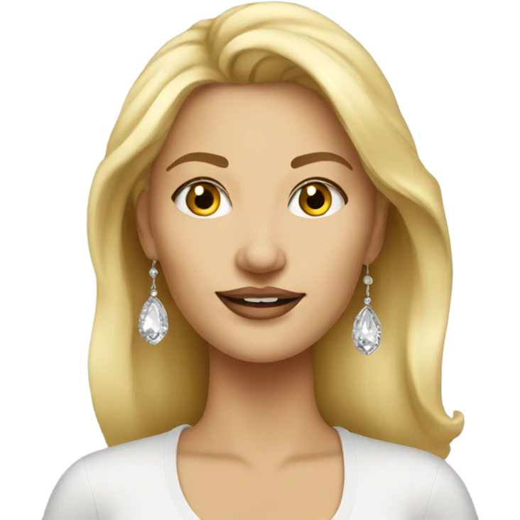 blonde woman with earrings portrait emoji
