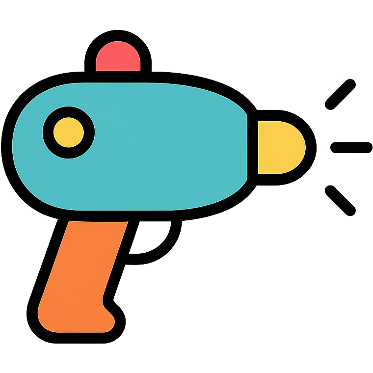 sleek modern raygun icon with color outlines emoji