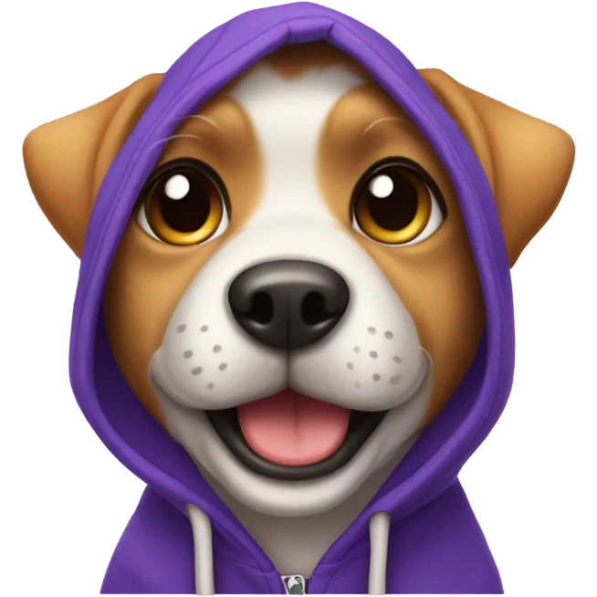 Dog wearing a hoodie 🥰￼ emoji