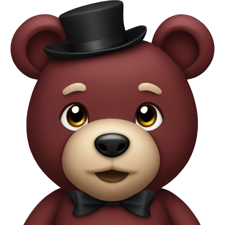 maroon teddy bear with black bow emoji