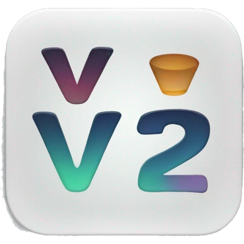 a logo like iphone app with the text "v2" inside emoji