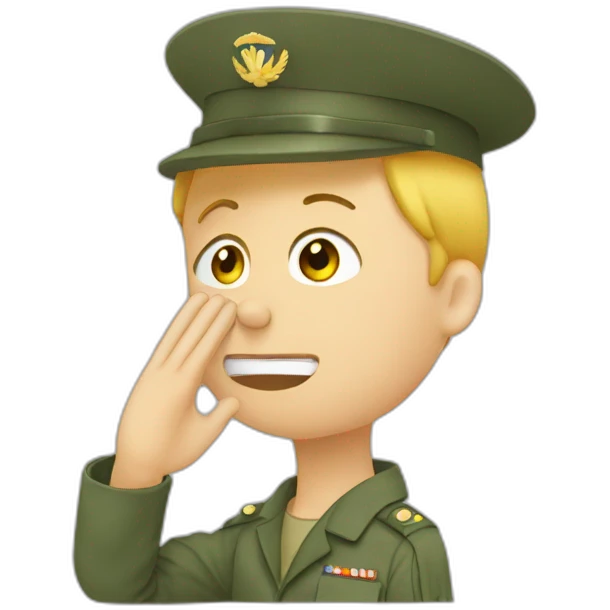 military salute emoji with a single tear emoji