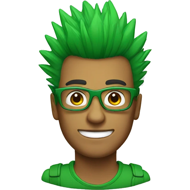 a guy with a green mohawk and glasses emoji