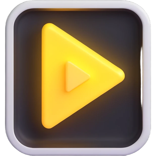 Graphic: 🎥 Play button icon (white) with yellow glow.
Animation: Play button pulses softly.
Background: Transparent.


 emoji
