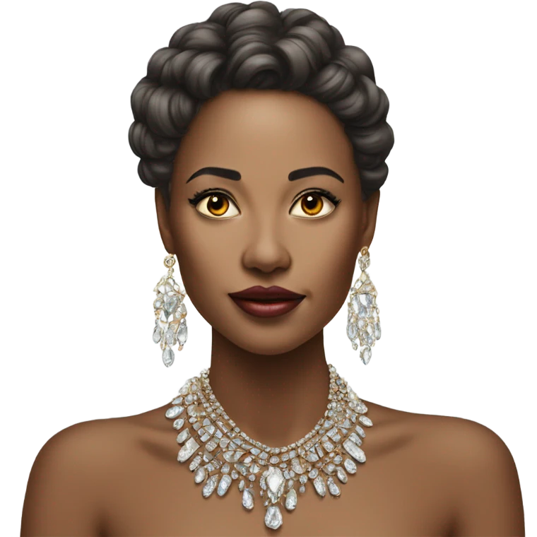 Hyper Realistic beautiful lady wearing expensive jewelry emoji