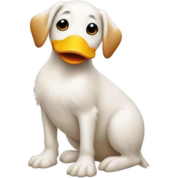 duck riding on the back of a dog emoji