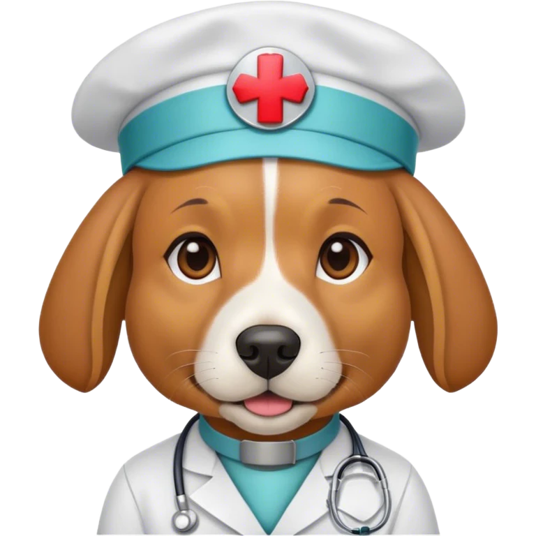 Nurse hat on dog emoji