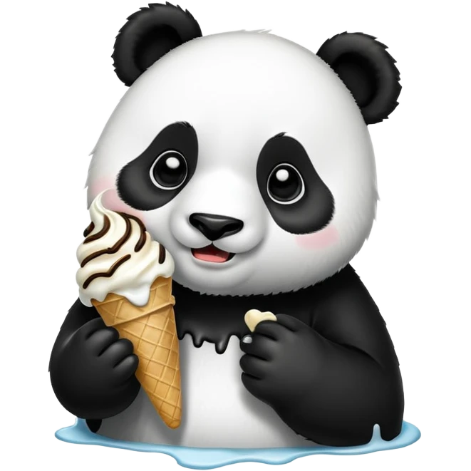 Panda eating ice cream emoji