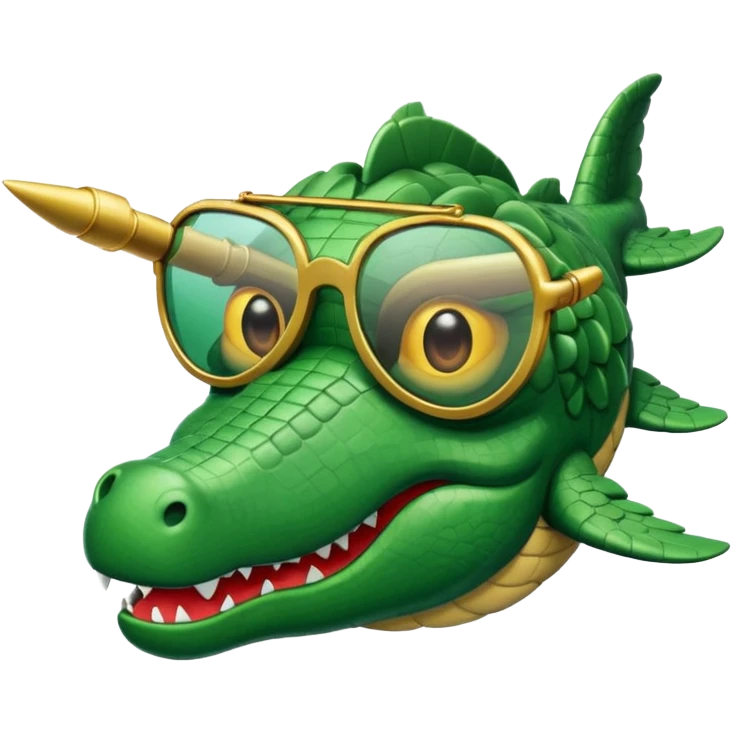 Cocodrilo con alas de avión  emoji