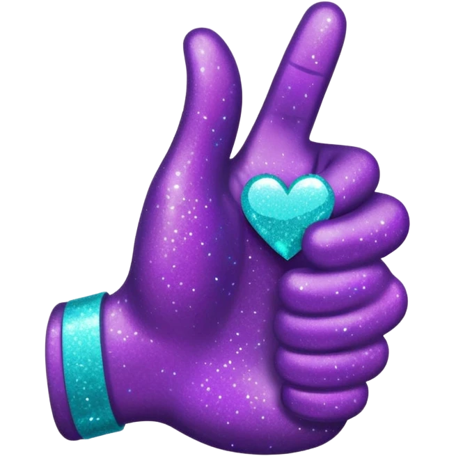 Glitter purple and cian hand thumbs up emoji