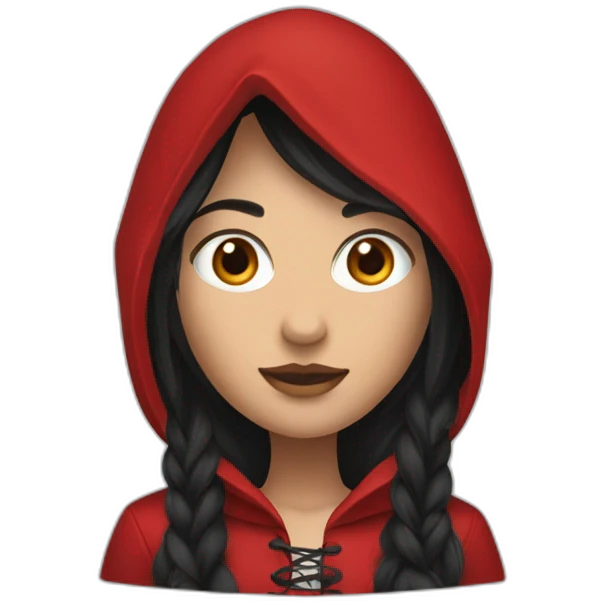red-ridding-hood-with-long-black-strait-hair-with-white-break emoji
