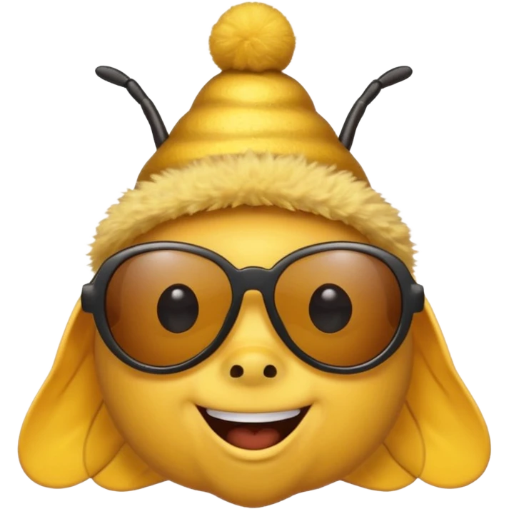 bee with party hat and sunglasses emoji