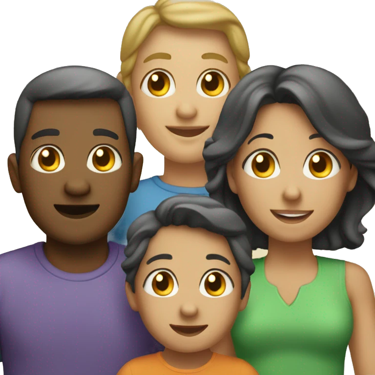 Family of 2 adults, 1 toddler and 1 helper emoji