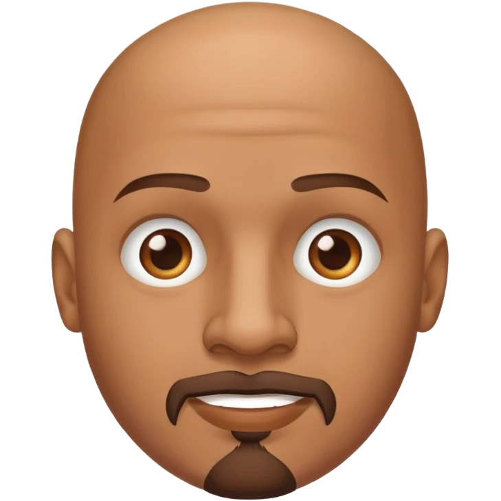 Homem moreno, careca com cavanhaque  emoji