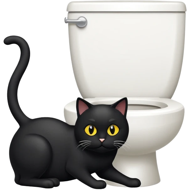 Un chat qui fait caca sur une toilette en or  emoji