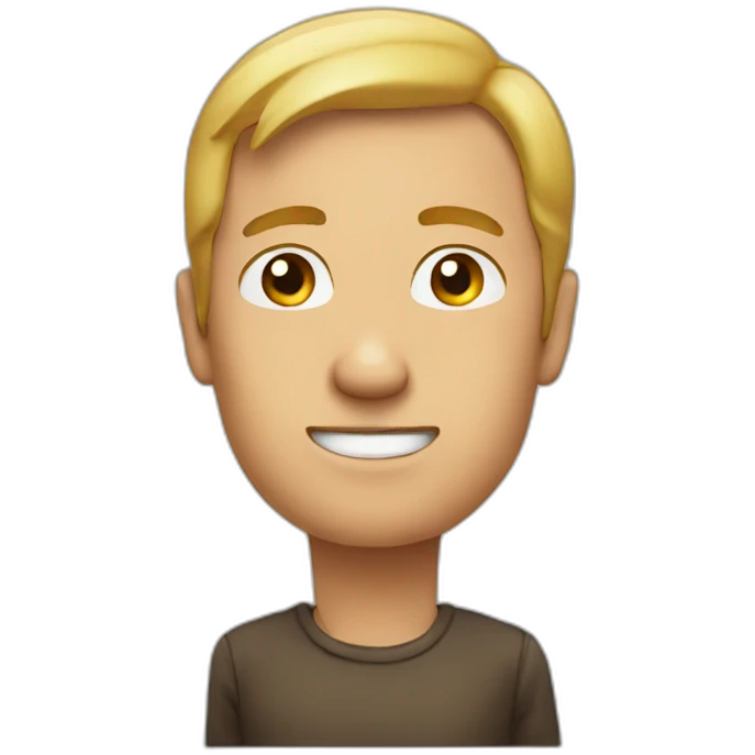 A men pointing at his left chin emoji