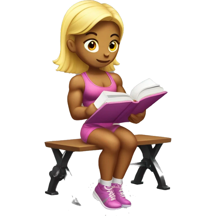 Girl bodybuilder studying  emoji