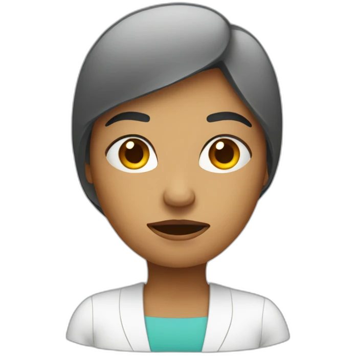 disapproving woman with computer emoji