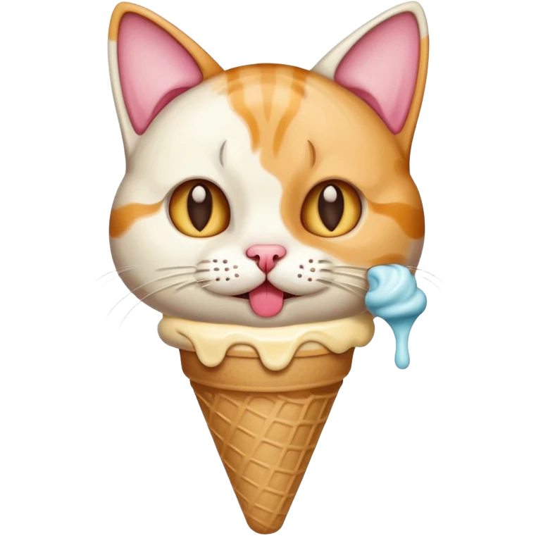 Cat eating ice cream emoji