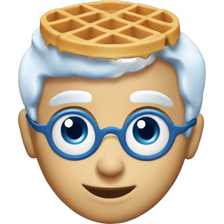 Blue breakfast waffle emoji