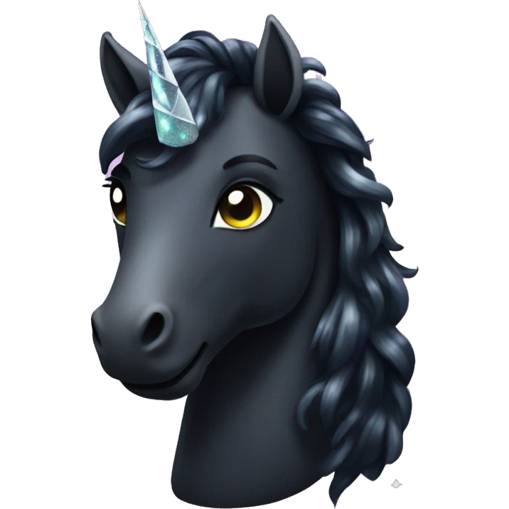 Sparkle black unicorn  emoji