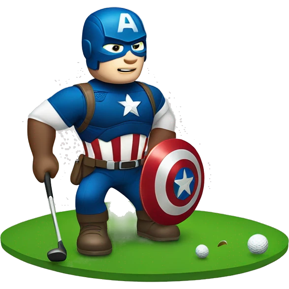 Captain America golfing emoji