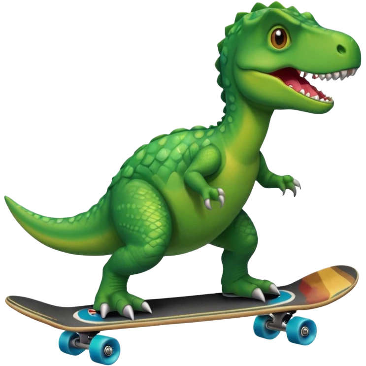 Dinosaur and skateboard emoji combination emoji