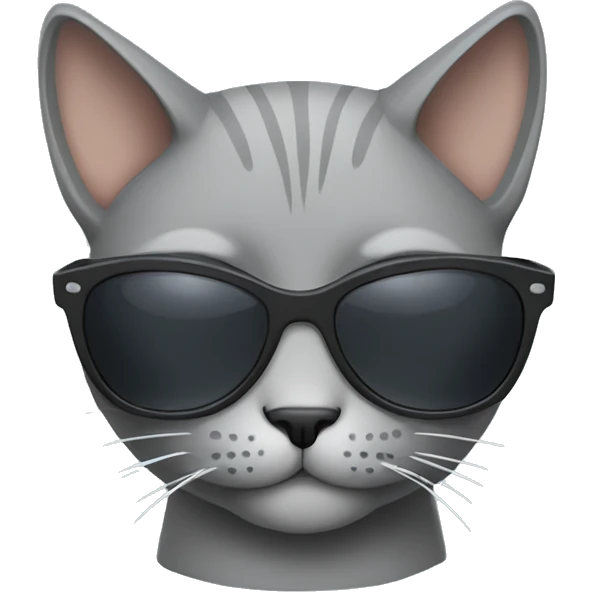 gray Cat with sunglasses emoji